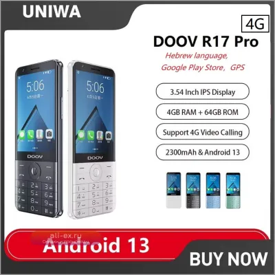 UNIWA DOOV R17 Pro 4G: Смартфон на Android 13 с Русским и Еврейским языками