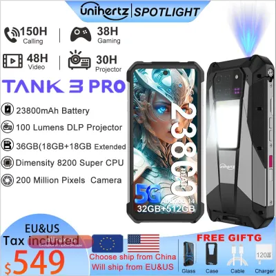 Unihertz Tank 3 Pro: Заряженный мощью 23800 мАч, с проектором 100 лм, 120 Гц, 32/36 ГБ ОЗУ, 512 ГБ ПЗУ, 120 Вт зарядкой и 200 Мп камерой