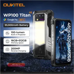 Oukitel WP100 Titan: Флагманский защищенный смартфон 33000 мАч с быстрой зарядкой 66 Вт, камерой 200 Мп и встроенным проектором.