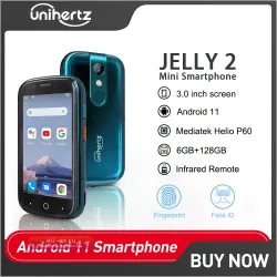 Unihertz Jelly 2: Компактный Смартфон на Android 11 с Helio P60, 6/128GB, 3" Экраном, 16MP Камерой, NFC и Сканером Отпечатков