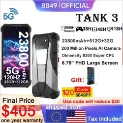 8849 Tank 3: Мощный защищенный смартфон 5G с Dimensity 8200, 32GB RAM, 512GB ROM, батареей 23800mAh и 120W зарядкой