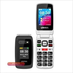 UNIWA V202T 4G Флип-телефон для пожилых с двумя экранами и кнопкой SOS