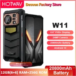 HOTWAV W11: Прочный Смартфон 12/256GB, 20800mAh, 64MP Камера, Android 13, NFC