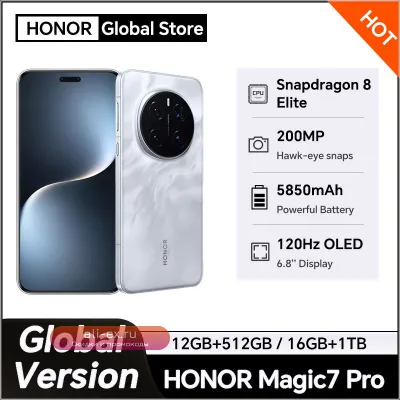 Honor Magic 7 Pro Global 5G 12/256GB: Snapdragon 8 Elite, 120Hz OLED, 100W SuperCharge, 200MP Камера