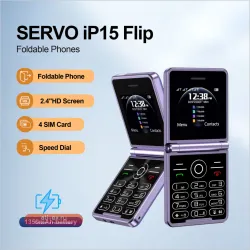 SERVO iP15: Кнопочный телефон с 4 SIM, записью звонков, фонариком, MP4, черный