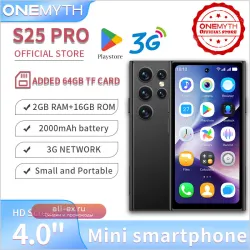 ONEMYTH S25 Pro Mini: Компактный смартфон 3G, 2 SIM, 4" HD, 2/16GB, Android 8.1