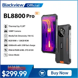 Blackview BL8800 Pro: защищенный 5G смартфон с тепловизором FLIR, 8/128 ГБ, 8380 мАч