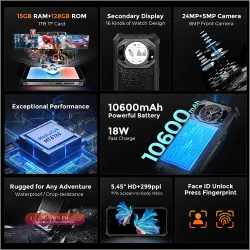 FOSSiBOT F101 PRO: Смартфон 8/128 ГБ, 10600 мАч, Android 13, 24 Мп, HD+