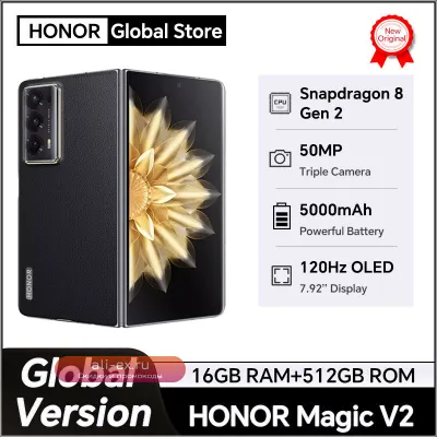 HONOR Magic V2 Global Version, 7.92" Foldable OLED 120Hz, 50MP, Snapdragon 8 Gen 2, 5000mAh, 66W