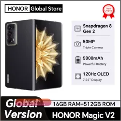 HONOR Magic V2 Global Version, 7.92" Foldable OLED 120Hz, 50MP, Snapdragon 8 Gen 2, 5000mAh, 66W