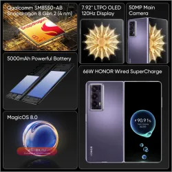 HONOR Magic V2 Global Version, 7.92" Foldable OLED 120Hz, 50MP, Snapdragon 8 Gen 2, 5000mAh, 66W