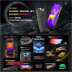 Ulefone Power Armor 18T Ultra: Защищенный смартфон с тепловизором FLIR, 12/512 ГБ, 9600 мАч, 108 Мп, 66 Вт