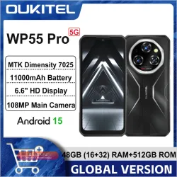 Oukitel WP55 Pro 5G: Защищенный смартфон 16/512 ГБ, Android 15, 11000 мАч, 108 Мп камера