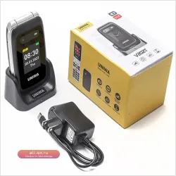 UNIWA V202T 4G Flip Телефон для пожилых с двумя экранами и кнопкой SOS