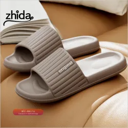 ZHIDA Женские домашние тапочки на толстой платформе Cloud, модные мягкие EVA шлепанцы для дома и улицы, нескользящие мужские шлепанцы-вьетнамки