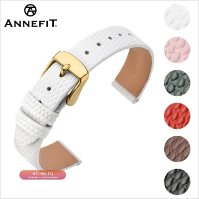 Ремешок ANNEFIT для женских часов 12-20мм, натуральная кожа, имитация под ящерицу, тонкий, с пряжкой из нержавеющей стали