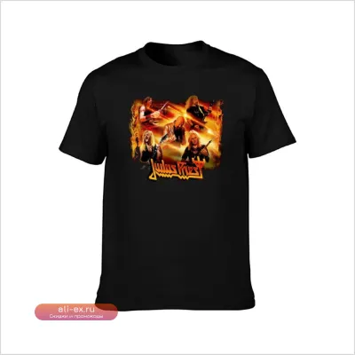 Футболка JUDAS PRIEST Metalcore | Мужская, Белая, Синяя | Большие размеры