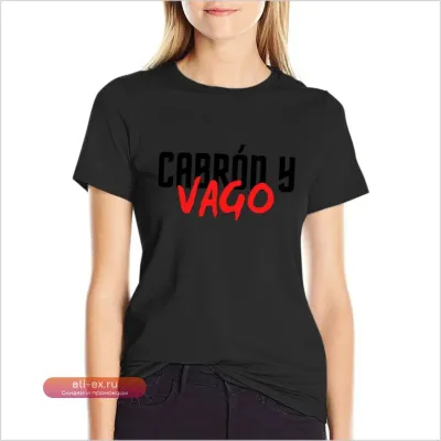 Футболка CABRON Y VAGO с аниме-принтом для женщин
