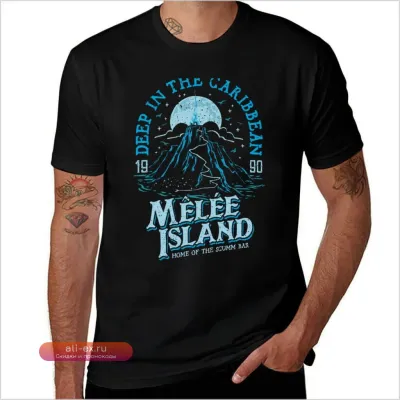 Мужская футболка с аниме принтом "Deep in the Caribbean" (Blue)