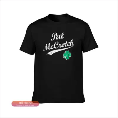 Футболка St. Patrick's Day "Pat McCrotch" с принтом в синем цвете