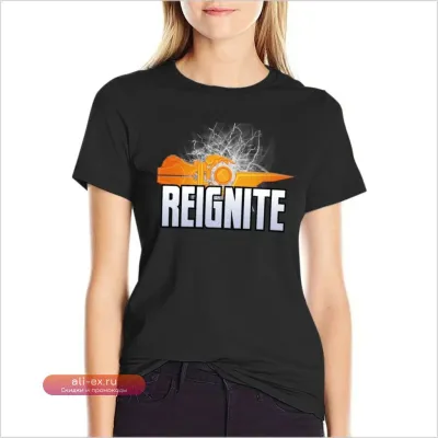 Футболка "Reignite" с принтом животного для женщин (большие размеры)