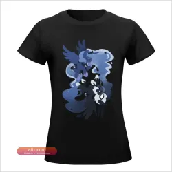 Футболка MLP Луна + Кошмарная Луна больших размеров для женщин
