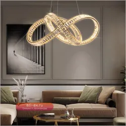 Люстра потолочная Modern Crystal Luxury с LED подсветкой для гостиной