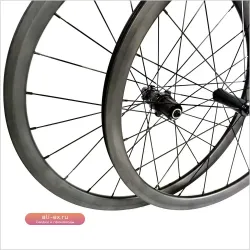 Колеса для детского BMX велосипеда 24 дюйма Boost 30*30мм из карбона, под ободной/дисковый тормоз, клинчер/бескамерные, 6 болтов/Center Lock