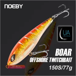 Noeby Stickbait Pencil 150мм 77г тонущий, для морской рыбалки, с 4X крючками