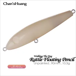 Chan’sHuang 20 шт. неокрашенных заготовок для приманок 90 мм/10,3 г, плавучие, с погремушкой, для джиггинга и троллинга, DIY ручная работа