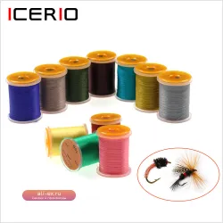 ICERIO Нейлоновая нить для вязания мушек 70D/140D (10 штук) для скоуд, миджей, нимф, сухих и мокрых мушек (размеры 6#-14# или 14#-22#)
