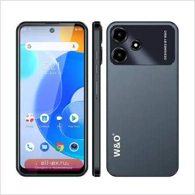 Смартфон W&O X100 4G, 4GB+64GB, 6.528", HD+, Android 10, 13MP, 4800mAh, Глобальная версия