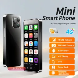 SERVO 16MAX 4G LTE: Компактный Смартфон Android 10, 4" Экран, 4GB/128GB, Dual SIM, Wi-Fi, OTG, Power Bank