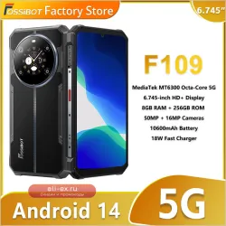 Fossibot F109 5G: Прочный смартфон 6.745" Android 14, 8/256GB, 10600mAh, 64MP NFC