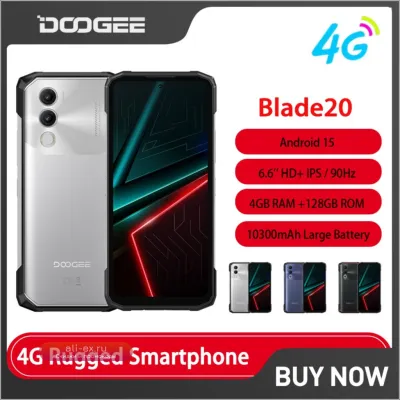 DOOGEE Blade 20: Защищенный смартфон Android 15, 4/128 ГБ, Gemini AI, 10300 мАч, IP68/IP69K