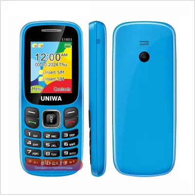 UNIWA E1803 2G кнопочный телефон для пожилых с радио FM, 1.77" LCD, 800mAh