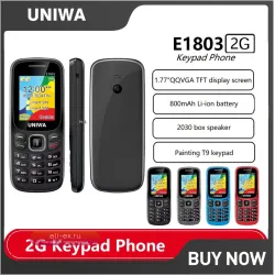 UNIWA E1803 2G кнопочный телефон для пожилых с радио FM, 1.77" LCD, 800mAh
