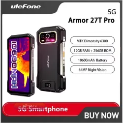 Ulefone Armor 27T Pro 5G: Защищенный смартфон 24GB/256GB, 10600mAh, Android 14, 50MP+64MP Ночная Камера, NFC