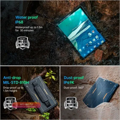 Oukitel RT6: Защищенный планшет 10.1" Android 13, 8/256GB, 20000mAh, NFC, IP69K