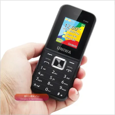 UNIWA E1802: Классический телефон-раскладушка для пожилых, 2 SIM, FM-радио, 1800 мАч