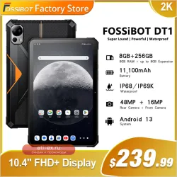 FOSSiBOT DT1: Защищенный планшет 10.4", 8GB/256GB, 11000mAh, 48MP, водонепроницаемый