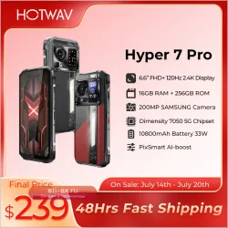 Защищенный смартфон HOTWAV Hyper 7 Pro 5G 256GB 10800mAh 200MP Android 14