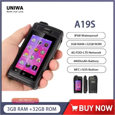 Смартфон UNIWA A19S, противоударный, водозащищенный IP68, 4G LTE, Walkie Talkie POC Zello, Android, 4800mAh