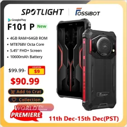 FOSSiBOT F101 P: Ударопрочный смартфон 10600mAh, 4/64GB, 24MP камера, 5.45" HD, IP68