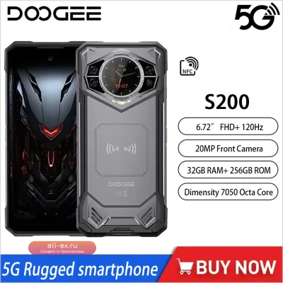 DOOGEE S200 5G: Прочный смартфон 12/256GB, 10100mAh, 100MP AI, NFC, Android 14
