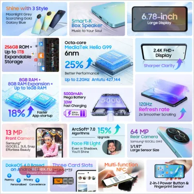 Смартфон Blackview Shark 8 8/128GB 120Hz 64MP Android 13