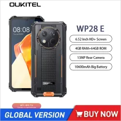Oukitel WP28E: Прочный смартфон 4G, 6.52" HD+, Octa Core, 4/64GB, 10600mAh, 13MP, Android 14, Глобальная версия