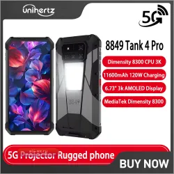 Unihertz Tank 4 Pro 5G: Защищенный смартфон-проектор с Android 14, Dimensity 8300, 36GB+1TB и батареей 11600mAh