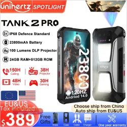 Unihertz 8849 Tank 2 Pro: Смартфон Android 14, 24GB/512GB, Батарея 23800mAh, Проектор, 6.79" FHD, Водонепроницаемый