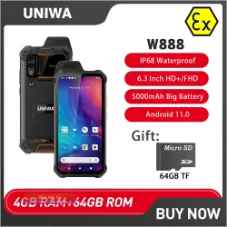 Защищенный смартфон UNIWA W888 ATEX 4/64GB с рацией, NFC и защитой от воды